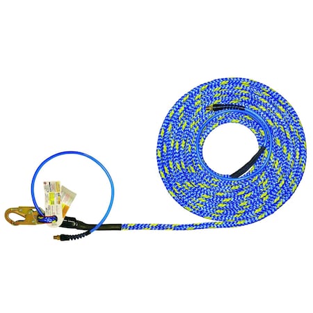 Super Anchor Safety 30ft. X-Line Pneumatic Lifeline w/Snaphook. No Rope Grab. Red Bucket 4072